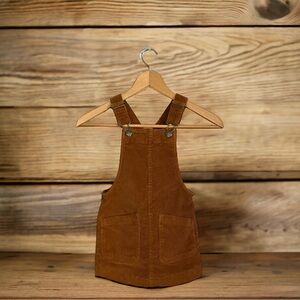 Kid Girls Joe Fresh Rust/Brown Adjustable Strap Corduroy Skirt Romper Pockets
